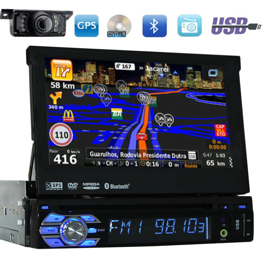 Бесплатная камера + 1 din радио автомобильный dvd плеер gps навигатор Магнитола