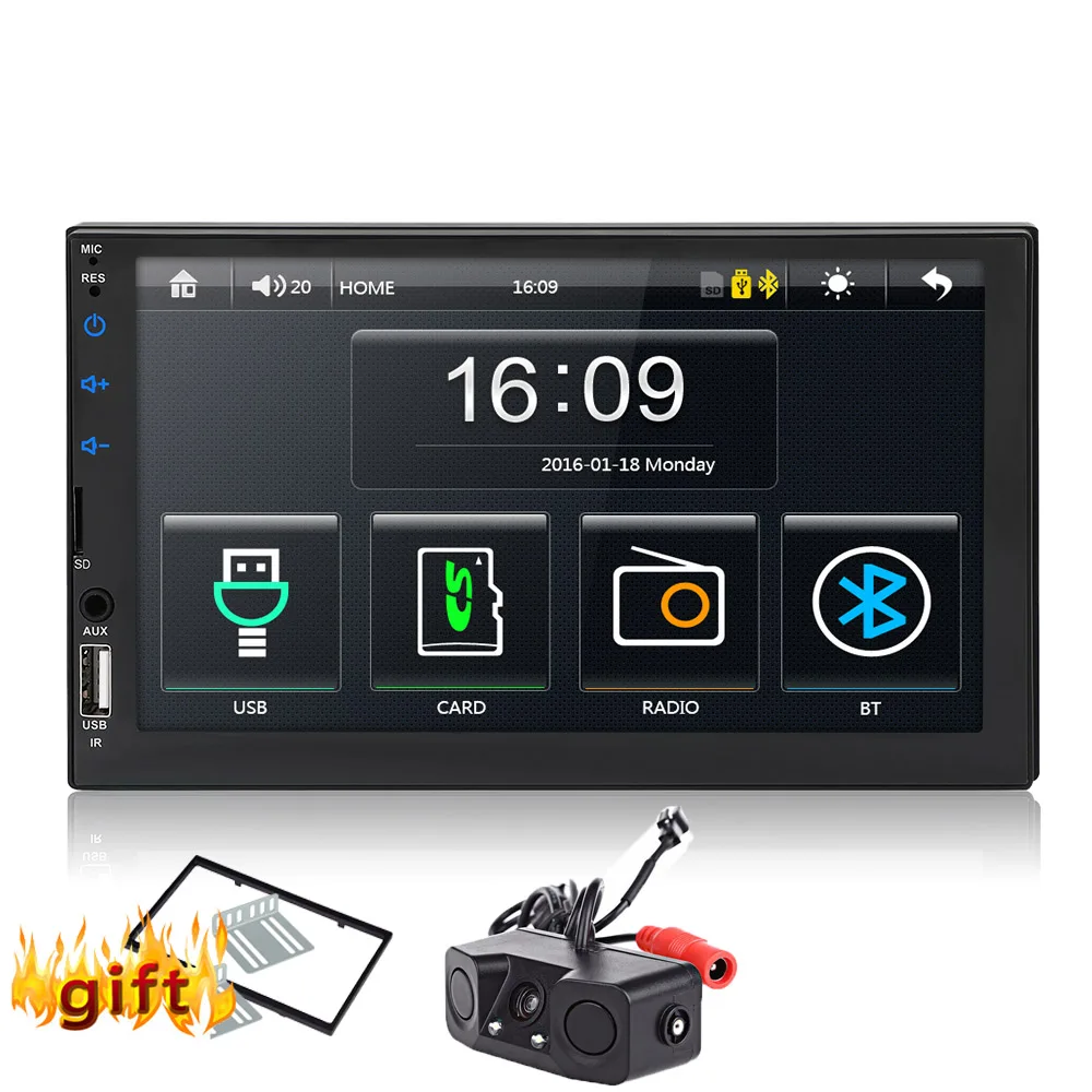 2 din автомагнитола " HD сенсорный экран плеер mirrorlink Android 9 Iphone MP5/SD/FM/MP4/USB/AUX/Bluetooth Авто Аудио для камеры - Цвет: with PZ451