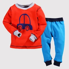 От 2 до 3 лет зимние пижамные комплекты для мальчиков, комплект теплой флисовой одежды из 2 предметов для маленьких мальчиков с рисунком машины, детская повседневная одежда для сна, пижамы для детей 2, 3, 4, 5 лет