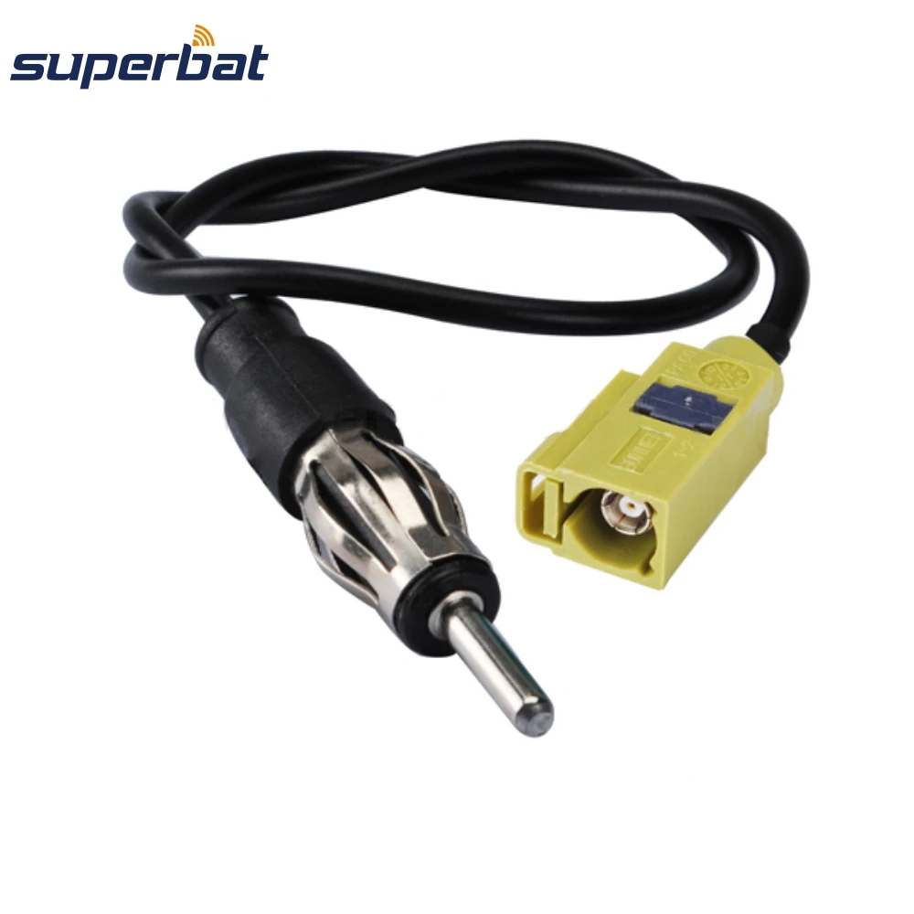 

Superbat 6'' Fakra K Code Female Jack Universal Wire to AM/FM Male Plug Antena Adapter Cable RG174 15cm