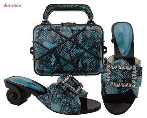 

doershow New Arrival Italian Matching Shoe and Bag Set African Wedding Shoe and Bag Sets Women Shoe and Bag To Match TGF1-9