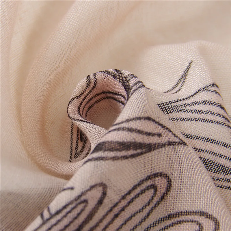 Модные женские шарфы с кисточками и шали с принтом листьев Voil хиджаб глушитель 10 шт./партия