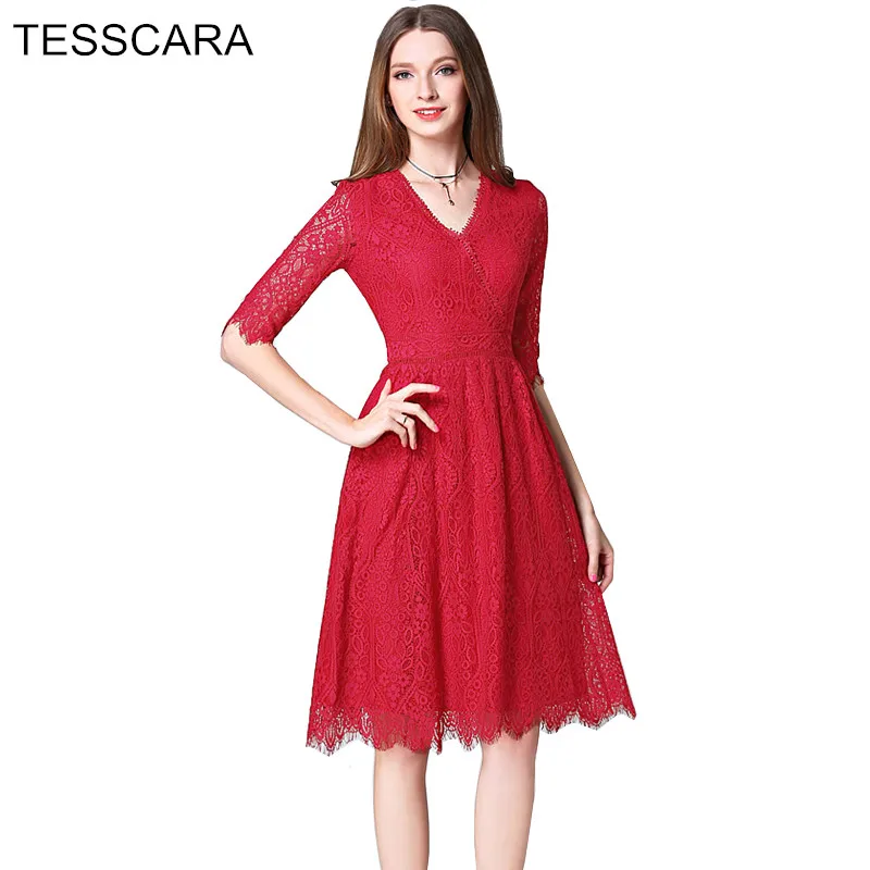 red lace sundress