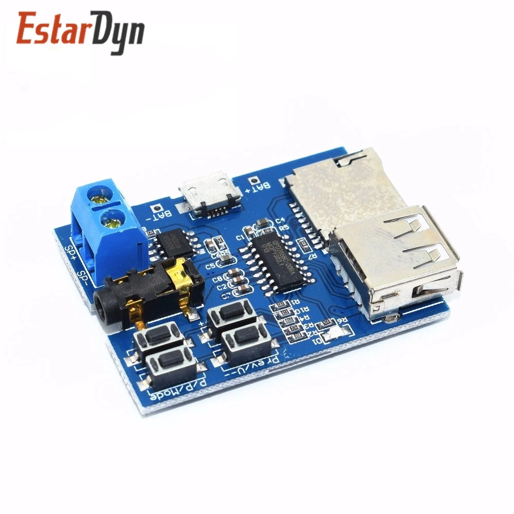 

1pcs TF card U disk MP3 Format decoder board module amplifier decoding audio Player