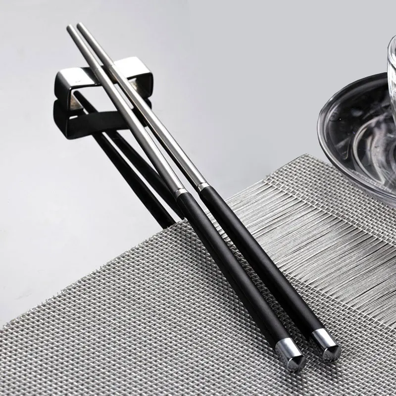 5 Pairs Japanese Chopsticks Set 304 Stainless Steel Reusable Travel