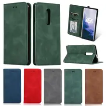 For Oneplus 7 Pro Case Luxury Leather Wallet Flip Case OnePlus 7 Pro Cover With Card Slot Magnetic Case Vintage Soft Silicone