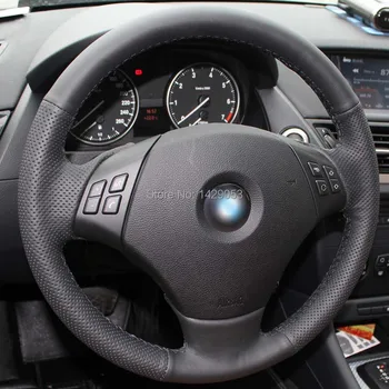 

Case for BMW X1 320 325i 330 530 Steering Wheel Covers Car Styling DIY Genuine Leather Steering Covers Anti-slip Breathable