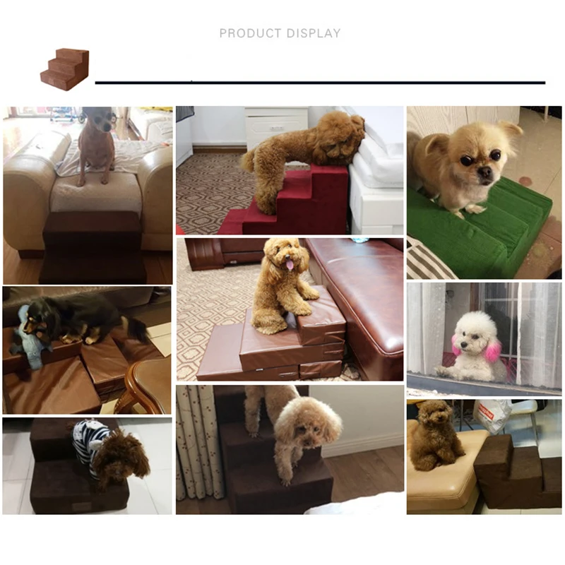 3 Steps Dog Stairs Pet Climbing Ladder Bed Anti-slip Waterproof Cat Staircase Breathable Cushion Mat Dogs Puppy Cat Dropshipping