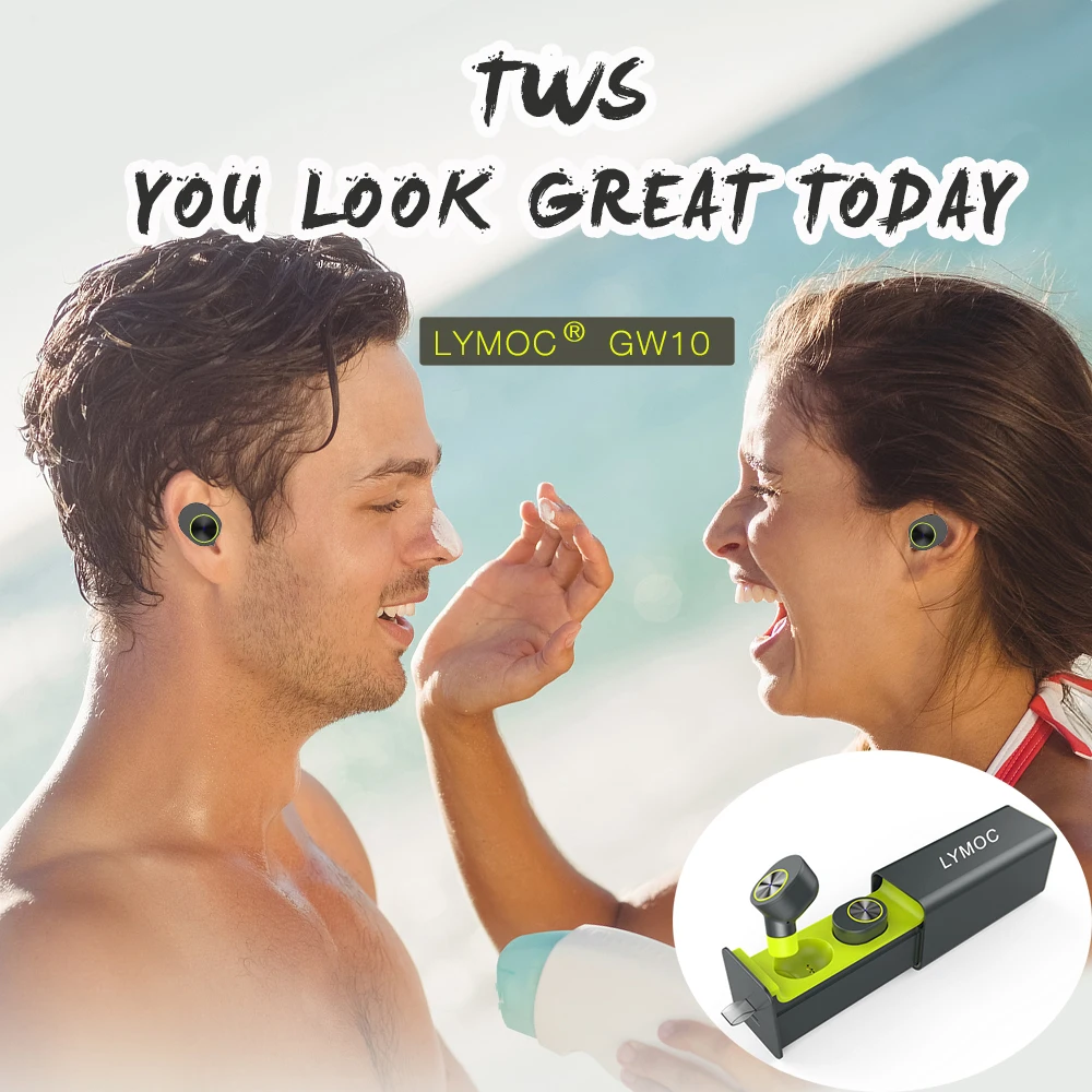 Lymoc GW10 TWS мини беспроводные наушники Bluetooth наушники магнит V5.0 гарнитура с HD микрофоном громкой связи для iPhone samsung Xiaomi