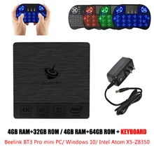 Beelink BT3 Pro Mini PC 2.4 / 5.8GHz WiFi Bluetooth 4.0 Ethernet 1000Mbps Windows 10 Multi-Media Player 4GB + 64GB Smart TV BOX