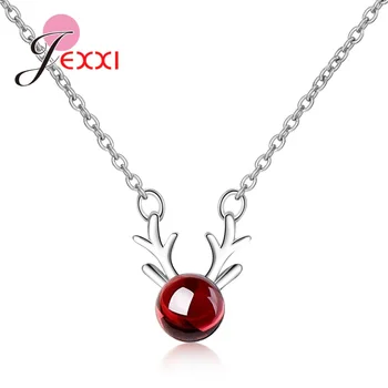 

Lovely Korean Collier Femme Animal Antler Necklace Collier Femme 925 Sterling Silver CZ Cubic Zircon Engagement Choker Joyas