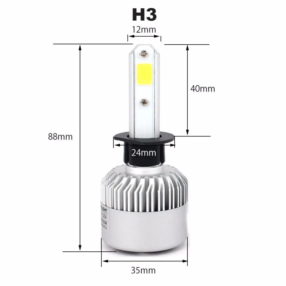 H7 H13 H11 H1 9004 9007 881 H3 COB Светодиодный фар 72 Вт 8000LM все в одном Автомобильный светодиодный фары лампы Автомобильные фары Противотуманные фары