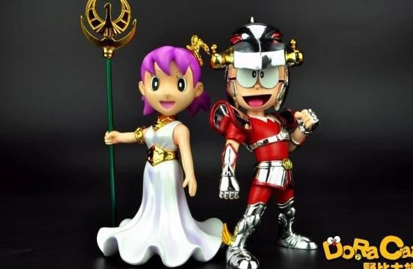 Японское аниме DoraCat Doraemon Nobita Nobi Cos Saint Seiya Minamoto Shizuka Athena ПВХ экшн фигурка