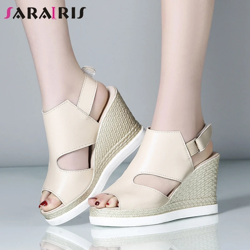 

SARAIRIS Brand New Big Size 33-43 Ladies Wedges High Heels Platform Shoes Woman Casual Party Ol Summer women's Sandals