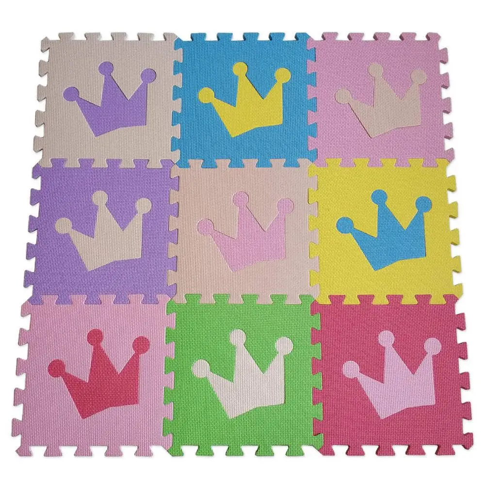 Meitoku для детей, eva пены игровой коврик-пазл/Корона Блокировка напольный для упражнений ковровые плитки, ковер для детей, Each32cmX32cm 1 cmThick - Цвет: MIXHG