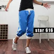 Джоггеры Лето г. спортивные свободные jogger Бег для мужчин S капри трек шаровары Drawstring хип хоп треники мотобрюки pantalon homme