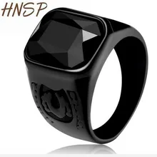 HNSP Винтажное кольцо с черным камнем для мужчин модные мужские ювелирные изделия bague Anel 7-12 US размер Новинка