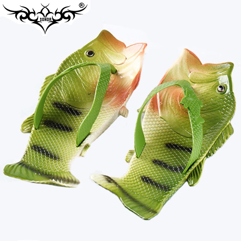 

Bomlight Personality Shoes Men Ms Sandals Fish Slippers Mens Flip Flops Fish Sandals Beach Strange Slippers Sandalias De Hombre