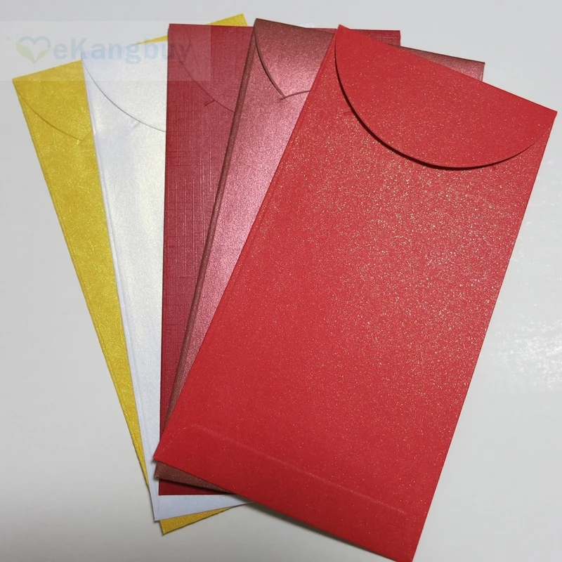 

50pcs 172x90mm(3.7" x 3.5") Self-seal Red Envelope Shiny Gift Envelopes