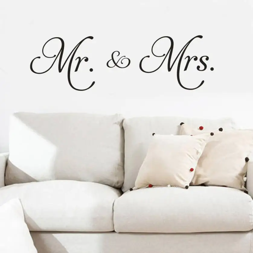 Us 1 33 36 Off Mr Mrs Vinyl Wall Decal Living Room Decoration Removable Modern Minimalism Wall Sticker For Bedroom Home Decor Wandaufkleber In