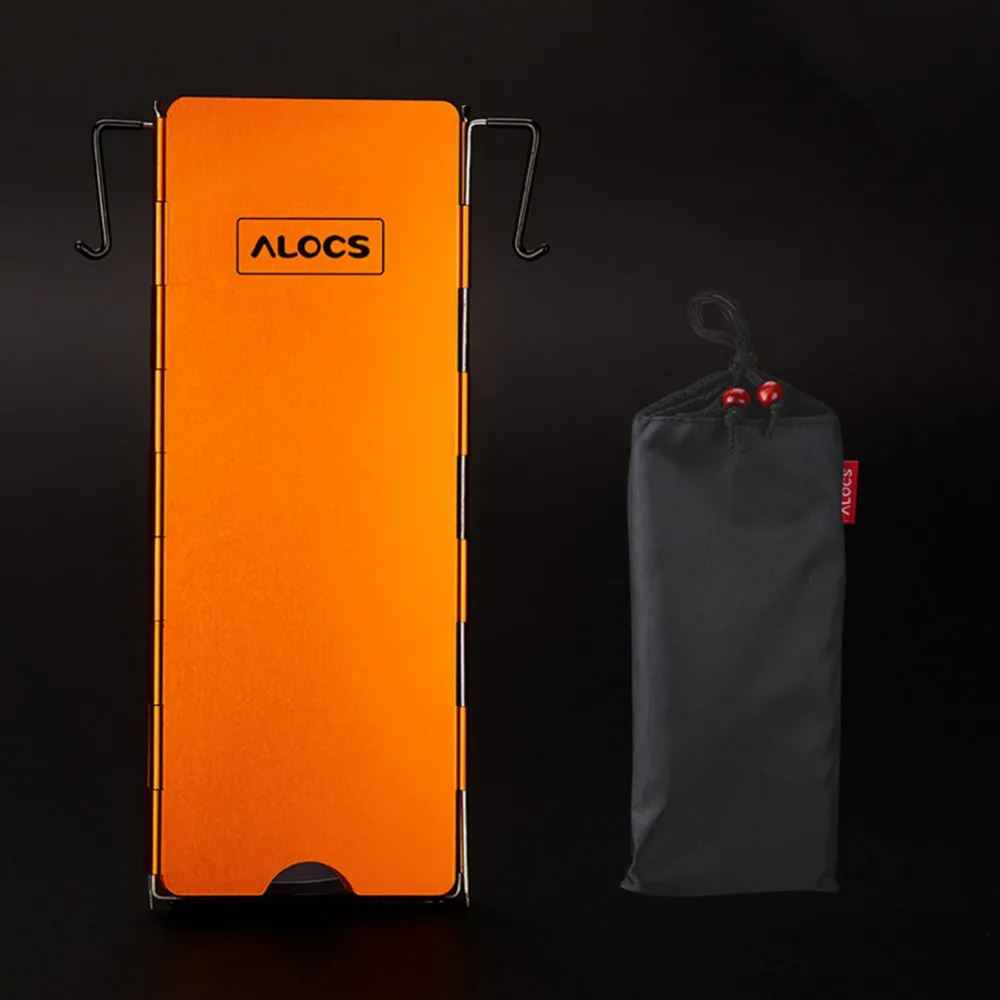 alocs Foldable 8Plate Stove Windshield Outdoor Camping Cooking Gas Stove Wind Shield Picnic Cookware Windbreak New
