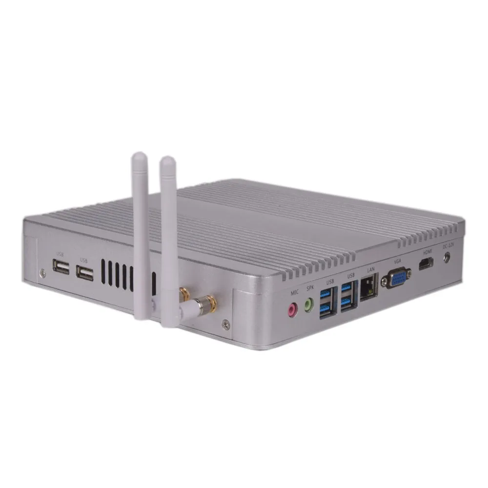 Безвентиляторный мини ПК компьютер Intel Core I3 6100U/ I5 6200U/ I7 5550U Quad core Windows 10 4K HTPC неттоп