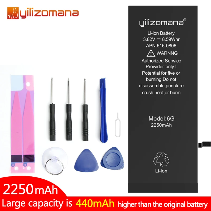 YILIZOMANA аккумулятор высокой емкости для iPhone 6 6s 6plus Plus Сменный телефона 2250 мАч 3500 |