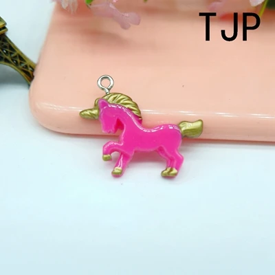 5 Kawaii Брелоки-подвески в виде единорога для DIY украшения Браслеты Ожерелье Серьги Цепочка для ключей изготовление ювелирных изделий - Окраска металла: 5