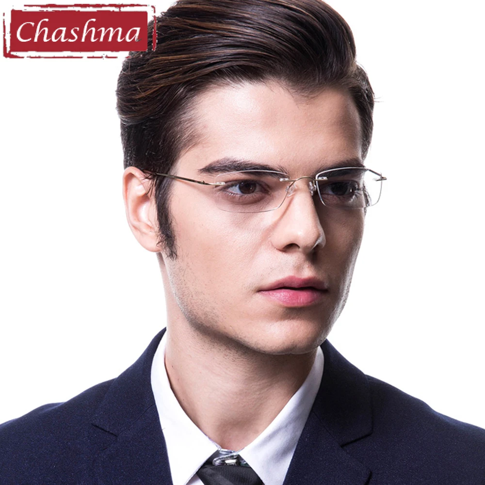 Чашма rimless titanium сплава ультра легкий вес миопия очки кадр оптические для мужчин|eye