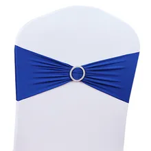 50 шт./лот стрейч Свадебный чехол на стул с лентой с пряжкой слайдер Пояса Лук украшения