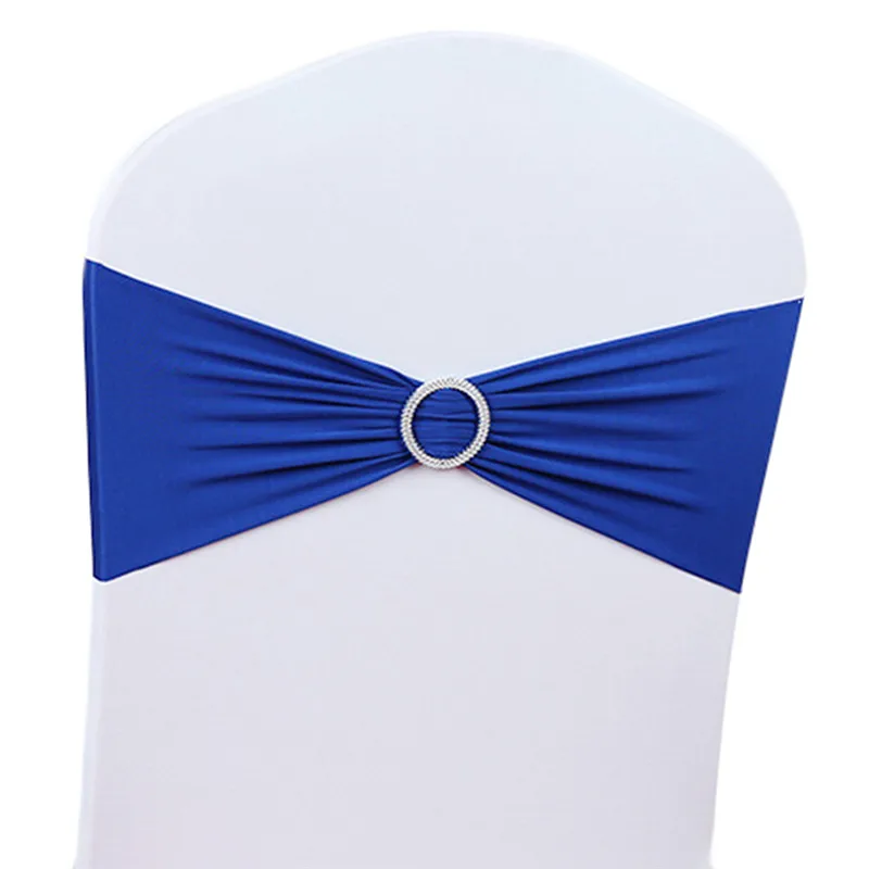 50pcs/Lot Stretch Wedding Chair Cover Band With Buckle Slider Sashes