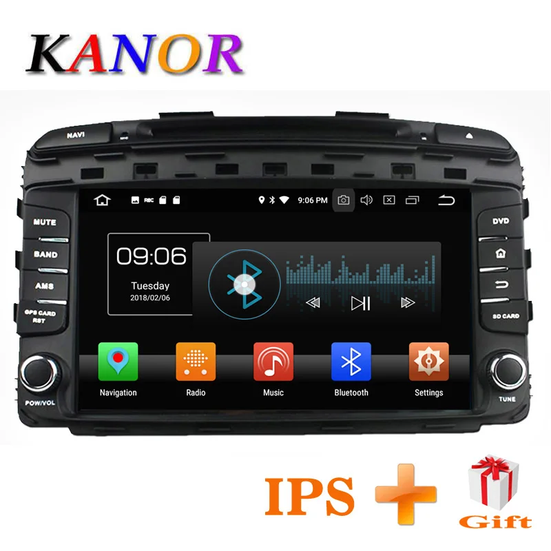 

KANOR Android 8.0 Octa Core4+32g 2din Car Radio Stereo For KIA Sorento 2015 Bluetooth USB WIFI Car PC Audio double din android