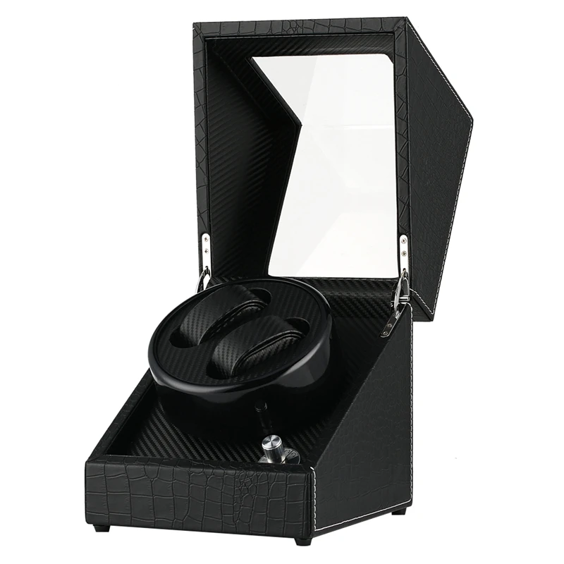 

Crocodile Automatic Watch Winder Carbon Fiber Double Watch Winding Box Quiet Motor Storage Display Case Box for Mechanical Watch