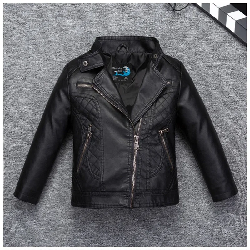 Grid Stylish Design Boys Leather Jacket Turn Down Collar Windbreaker Leather for Fall Spring Kids Motor Coat Bomber Clothes цена Grid Stylish Design Boys Leather Jacket Turn Down Collar Windbreaker Leather for Fall Spring Kids Motor Coat Bomber Clothes цены онлайн