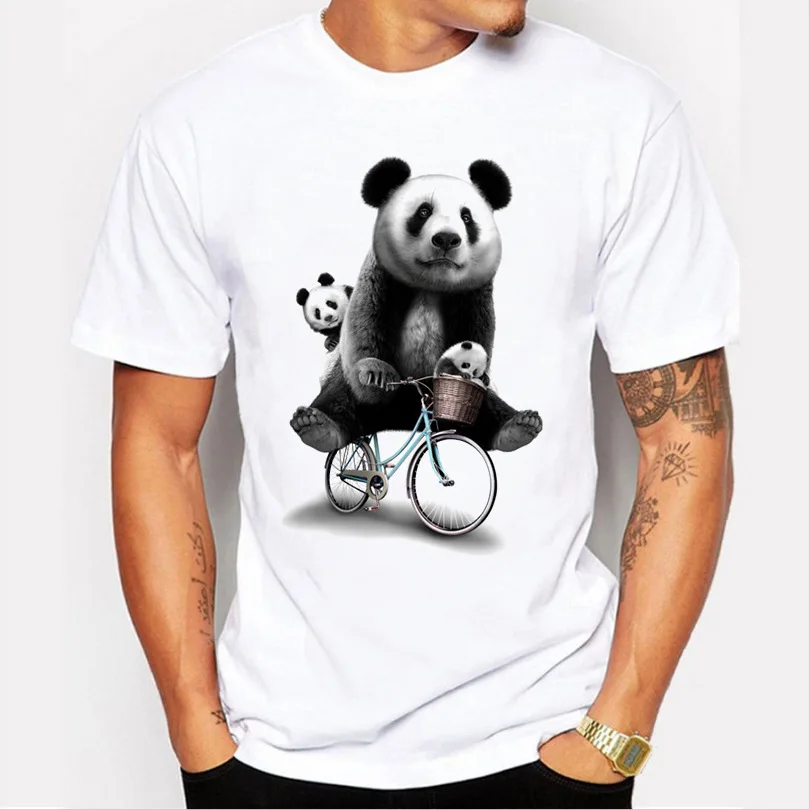 

Men's T-Shirt New Summer Short Sleeve Cotton T Shirt Men Casual TShirt Fashion Panda 3D Print T-Shirt Hip-Hop Tee Shirt Male Top