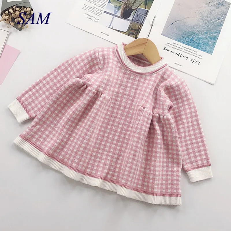 

Children winter Dress for Girls baby underwear dress kids autumn knitted Clothes thick Dresses teen high quality Christmas Cloth