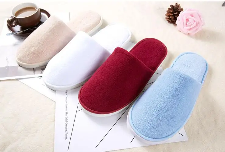 

Free Shipping 100% New 10pairs/lot Mixed Color disposable Hotel Restaurant Beauty Club Towel slipper Anti-skidding Thickened