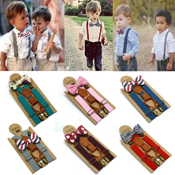 

Cute Children Bow Tie Baby Boy Kid Clothing Accessories Gentleman Shirt Neck Tie Bowknot Set
