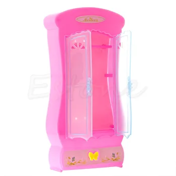 

1Pc Pink Closet Wardrobe For Doll Girls Toy Princess Bedroom Furniture