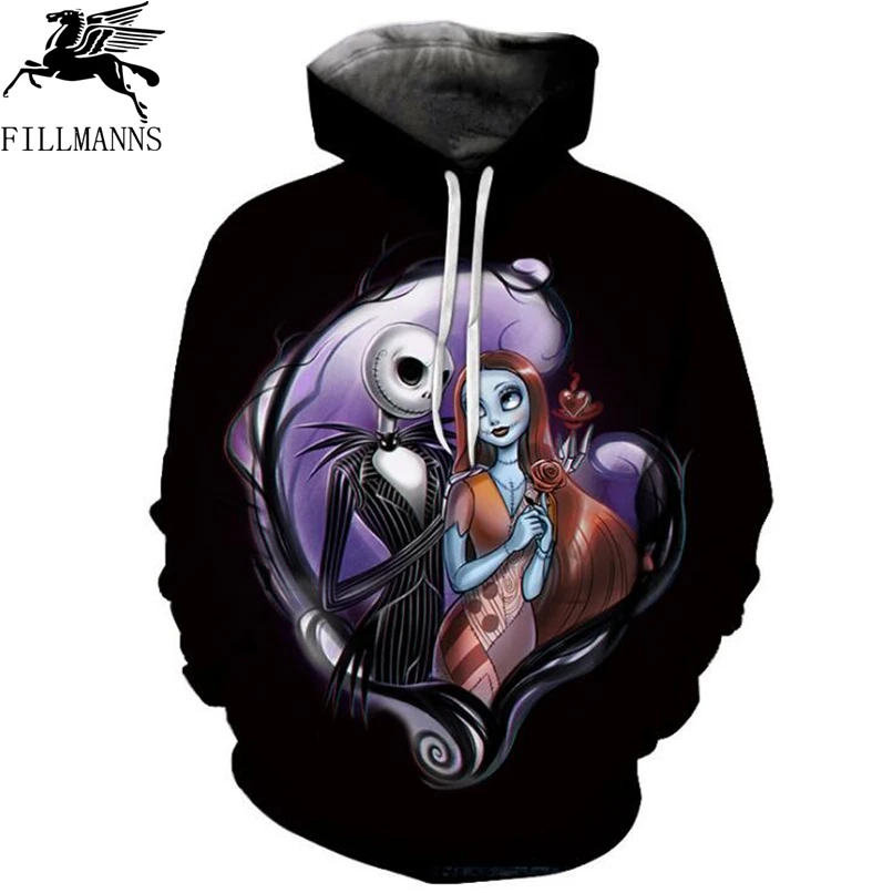 2018 3D Halloween Print Hoodies Sweatshirts Mens Jack
