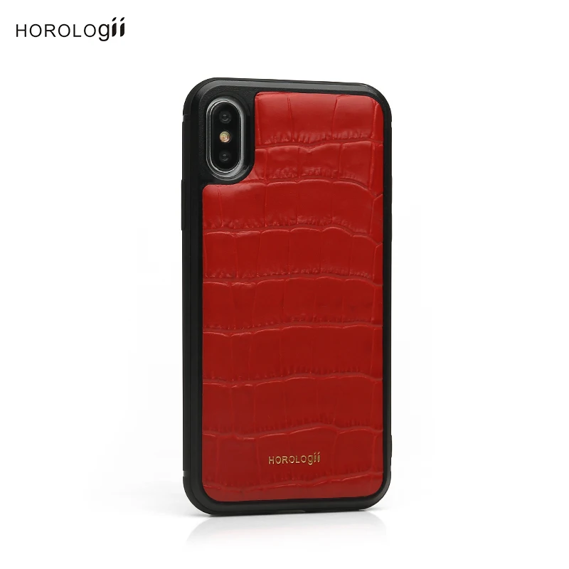 Horologii обычай имя бесплатно для Iphone X Max 7 8 1112 Pro Кожаный чехол красный крокодиловый