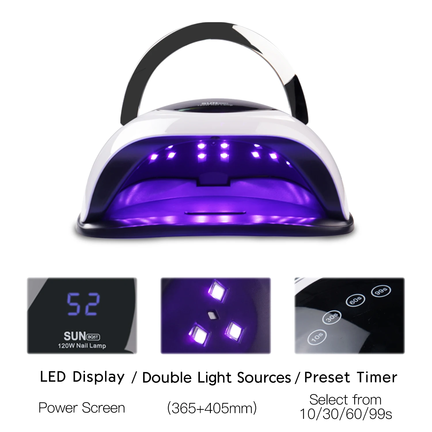 Lâmpada de Gelo para Manicure Lâmpada do Unha Lâmpada de Secagem para Gel Led para Secador de Unhas Lâmpada w Gel Verniz Sun Bq5t uv 120 5 Secadores de unhas