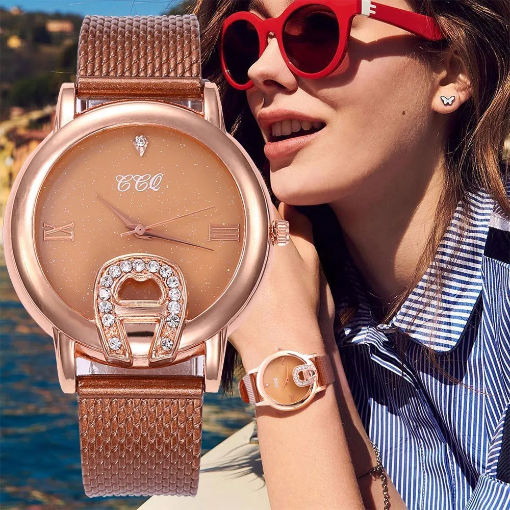 

CCQ Fashion Women Romantic Starry Sky Wrist Watch Luxury Silicone Rhinestone Watch Clock Relogio Feminino Drop Shipping
