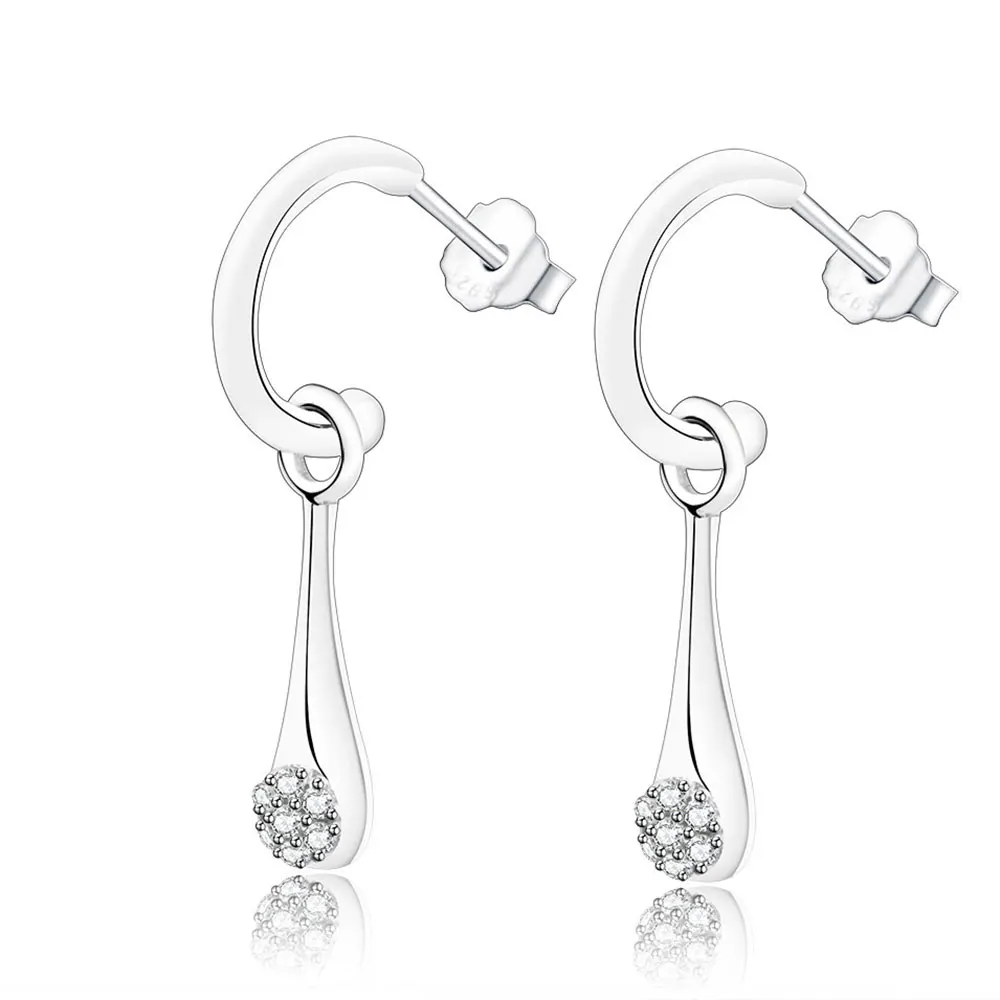 

2018 Summer 925 Sterling Silver Original Love Pods Clear CZ Stude Earrings For Women Pendant Charm Earrings Gift Jewelry Brincos