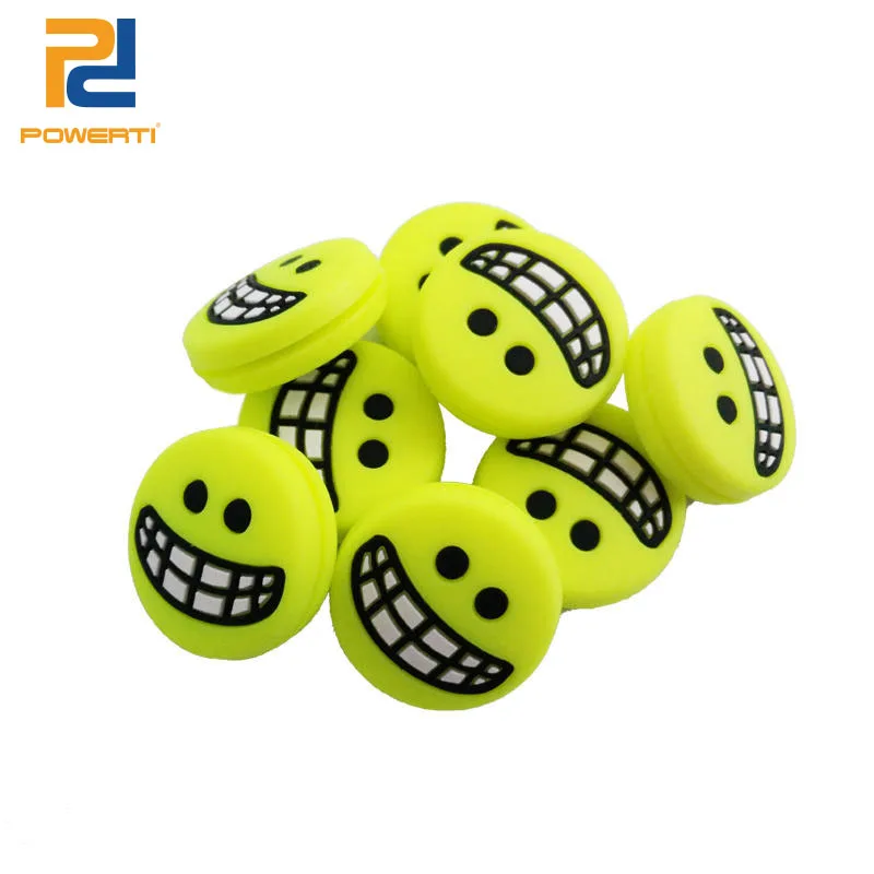 POWERTI Tennis Vibration Dampeners Silicone Cute Smile Tennis Dampener