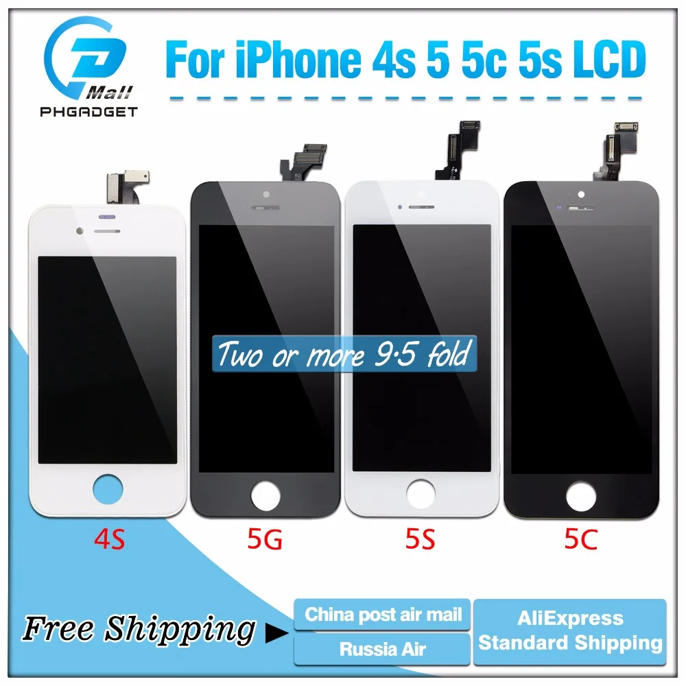 Обычная доставка! ЖК дисплей с дигитайзером сенсорный экран для iPhone 5S 5C 5 4S