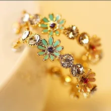 Горячая Корейских Элегантный Искрение Красочные Циркон Цветы Блум Высокое Качество Полукруг Серьги E1782