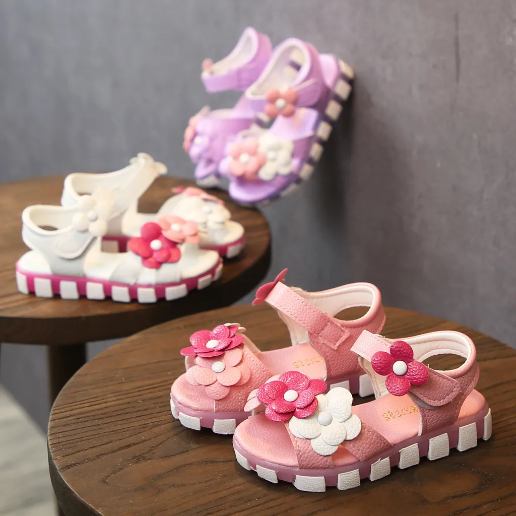 

Girls Shoes Shoes for Infant Girls Flower Leather Sandals for Children Floral Princess Shoes Sandals Summer Classic Fashion