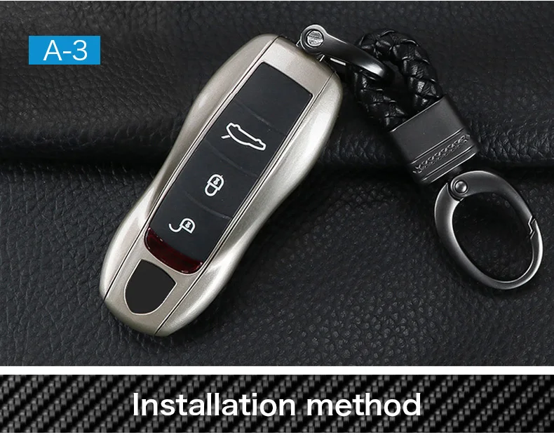 Airspeed 3pcs Car Key Case Key Cover Shell for Porsche Panamera Macan Cayenne Carrera Boxster Cayman 911 970 981 991 Accessoires (13)