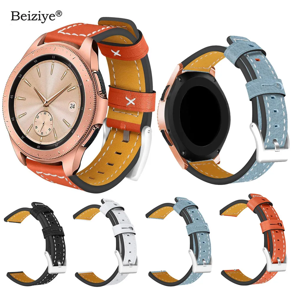 

20mm Width Genuine Leather Band For Samsung Galaxy Watch 42mm/Galaxy Watch Active Bracelet Strap For Samsung Gear Sport/ Gear S2
